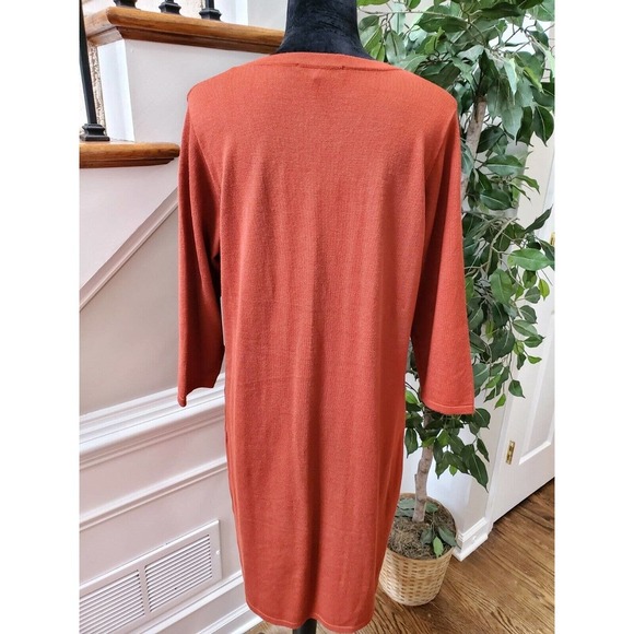 Inner Circle Women's Rayon Round Neck Long Sleeve Knee Length Dress Size X-Large - Picture 9 of 12